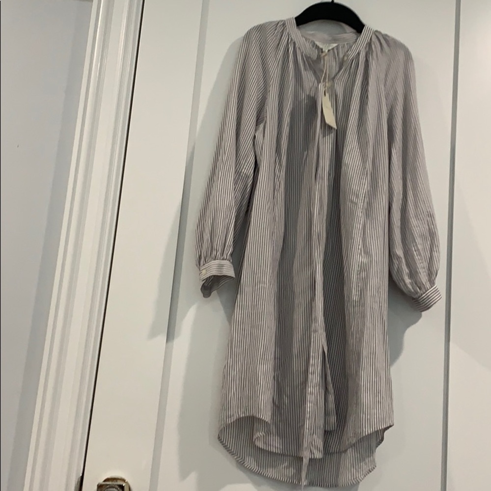 Striped button down dress